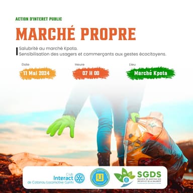 Journée de salubrité au marché de Kpota à Abomey-Calavi